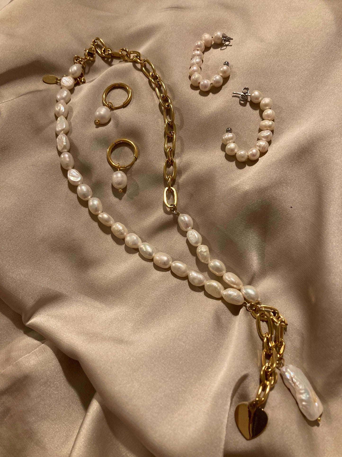 Pearl Heart Necklace - Kissed Jewellery