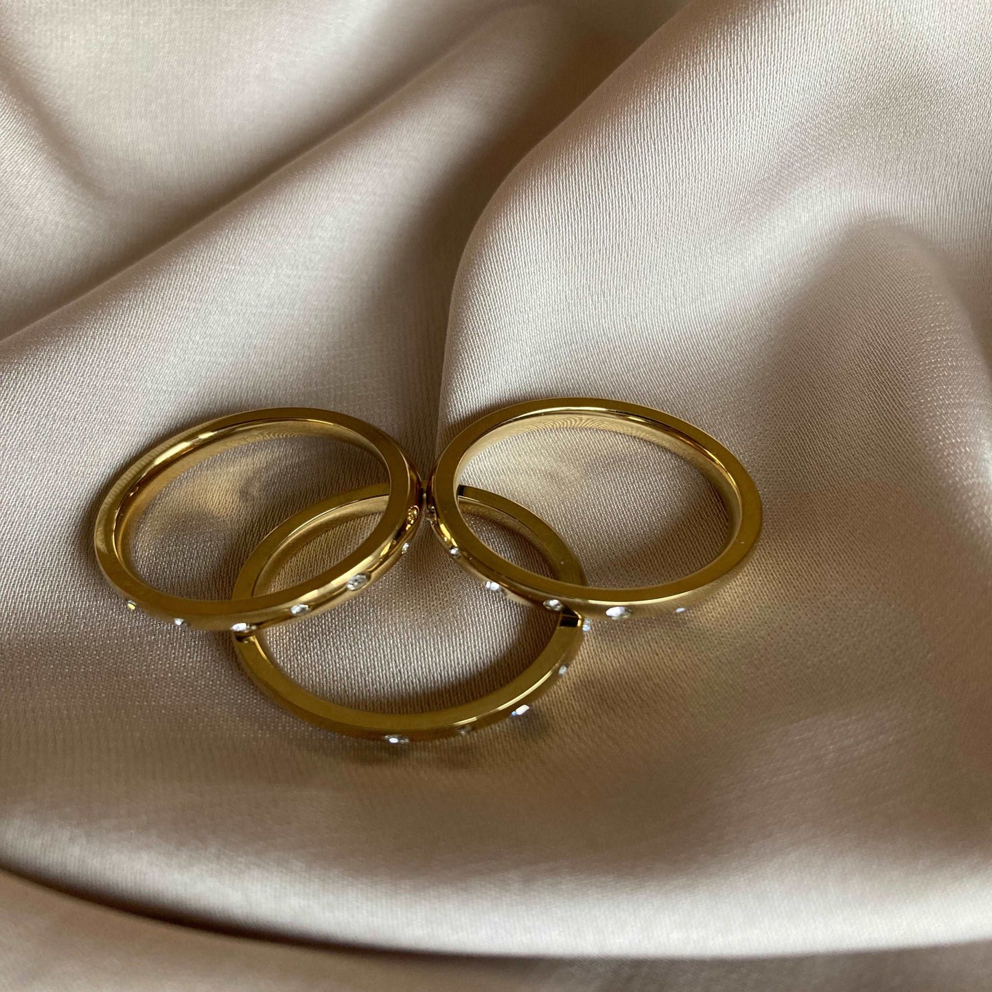 Gold Band with Sparkles of Bling - Kissed Jewellery