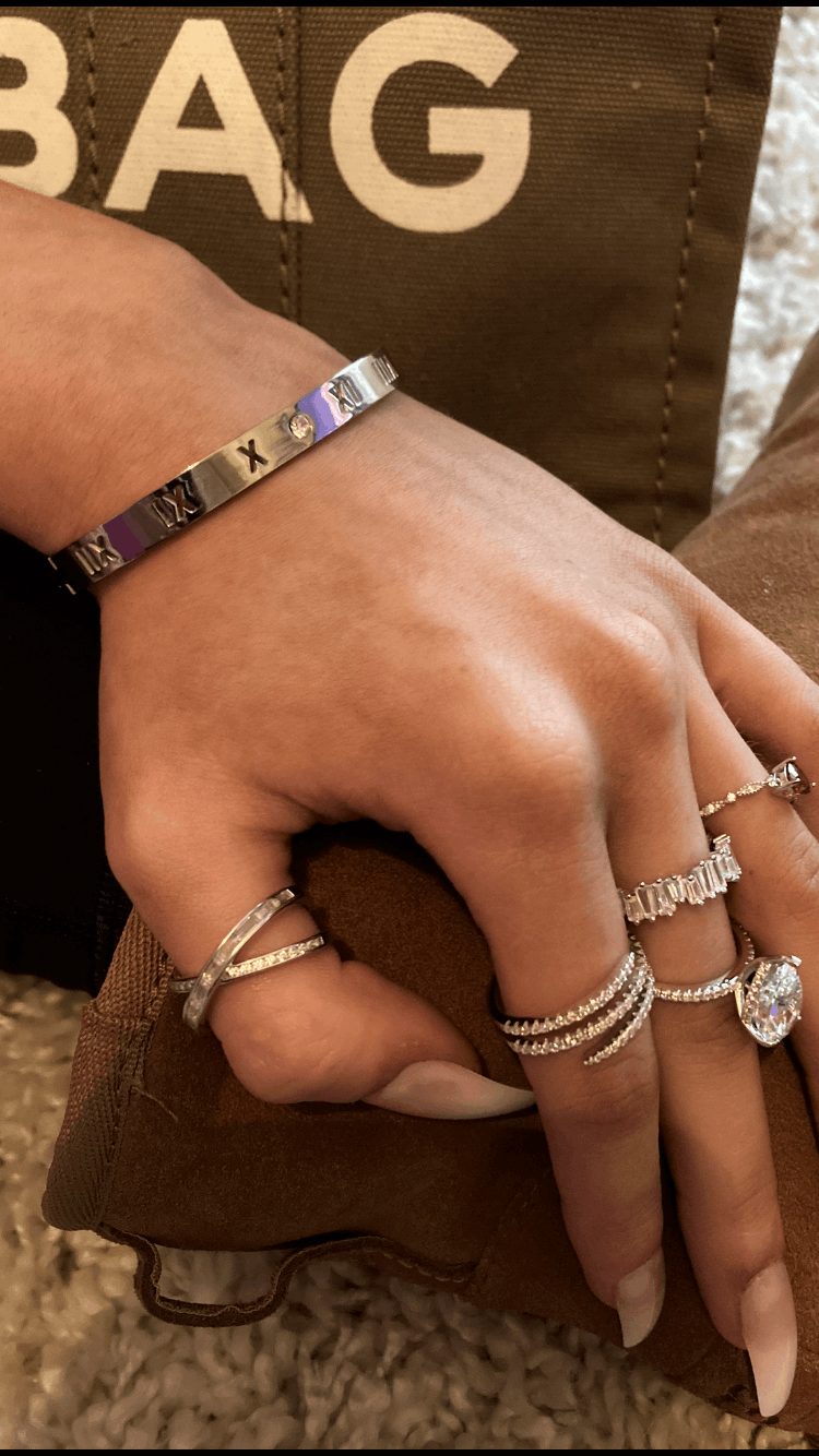 Sterling Silver 925 Iced Silver Swirl Ring - Kissed Jewellery