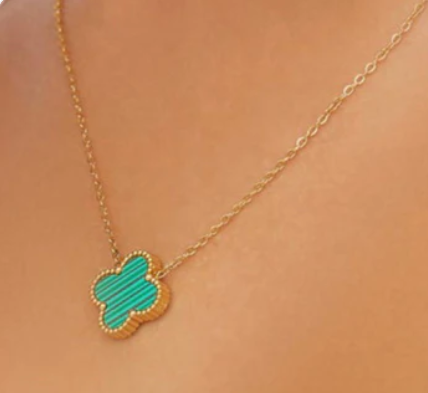 Green & Gold Clover Necklace