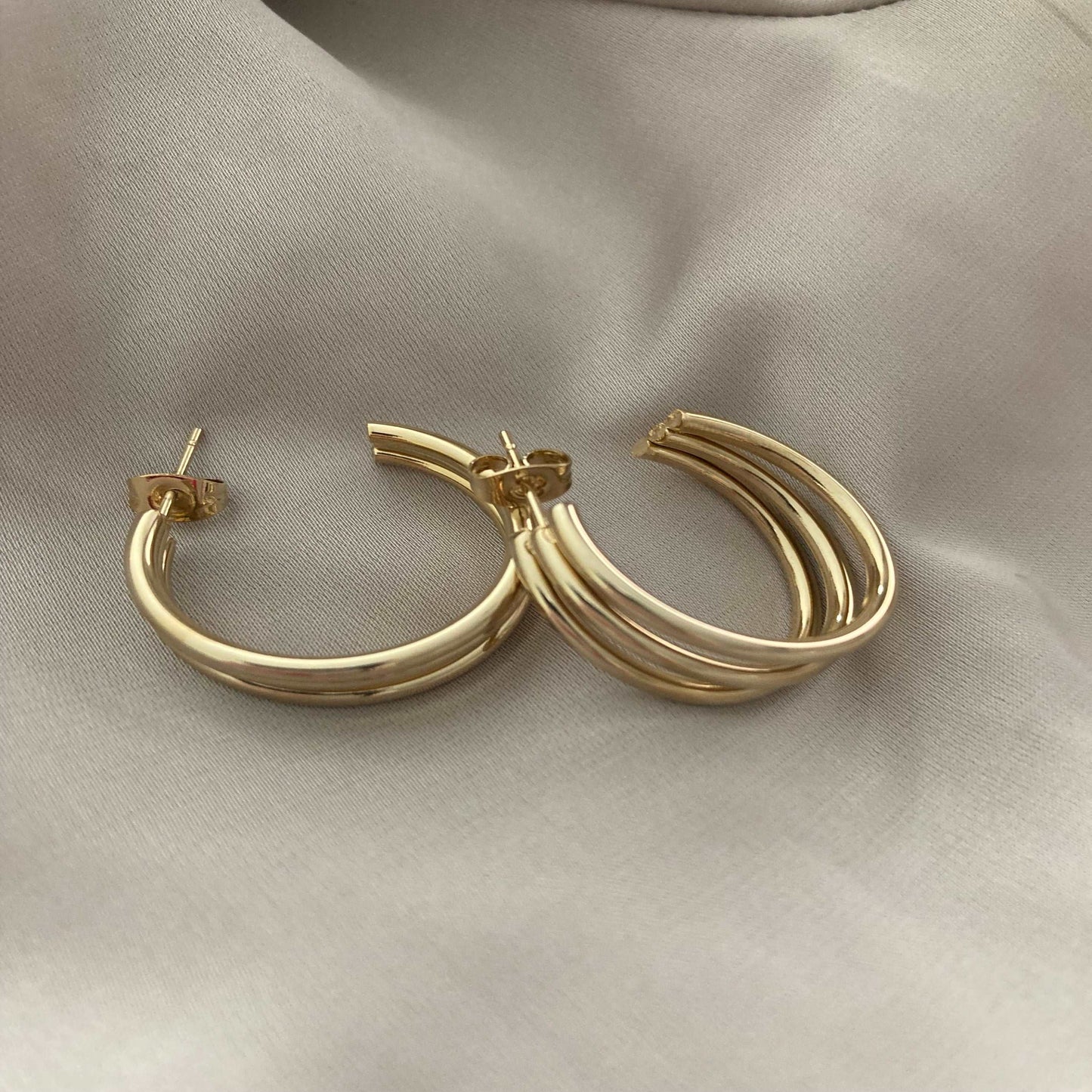 Gold Triple Hoop - Kissed Jewellery