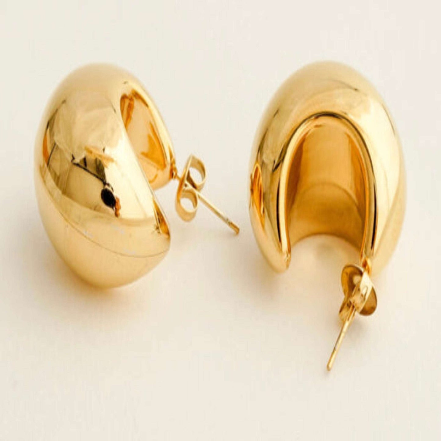Gold Moon Hoop Earrings - Kissed Jewellery
