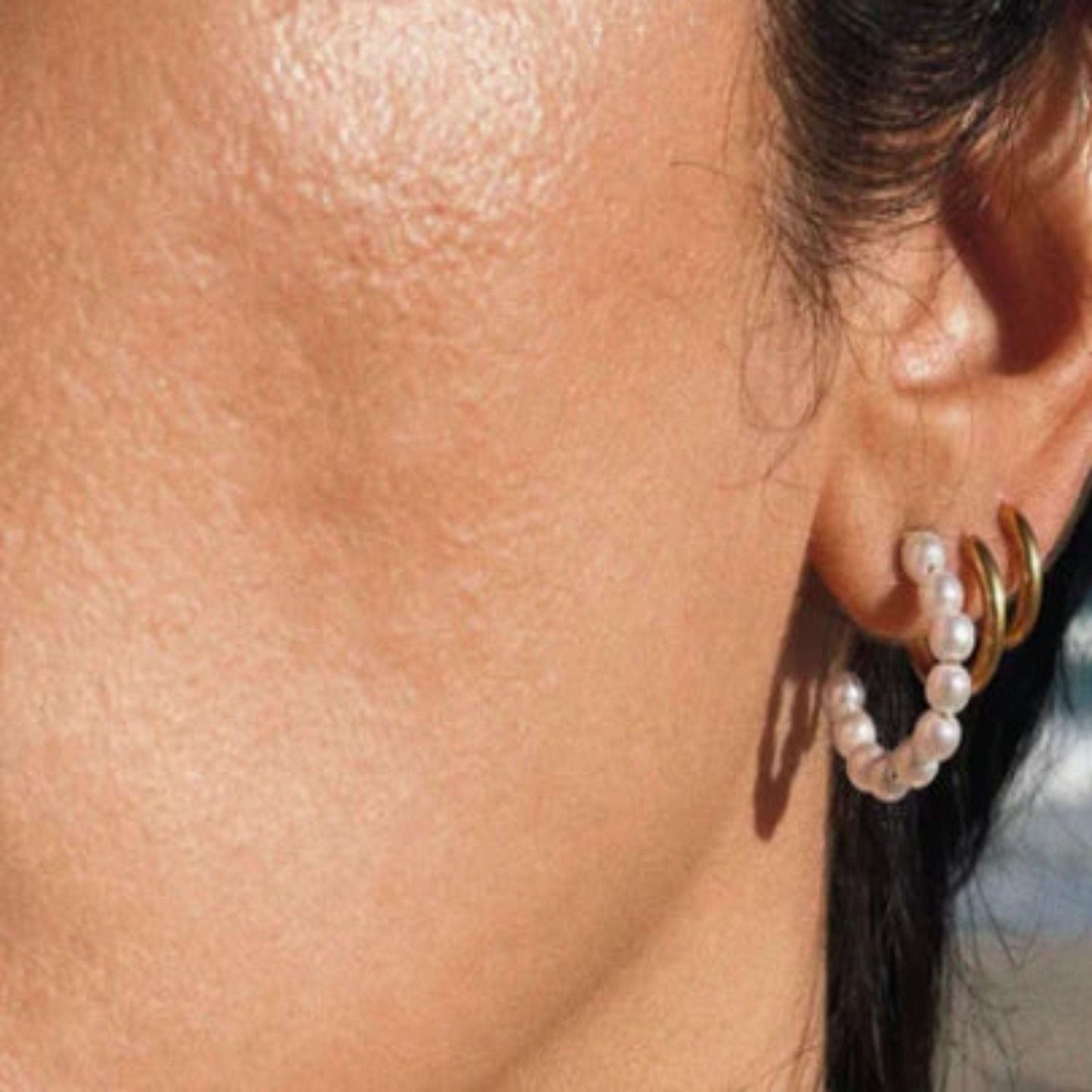 Pearl Hoop Earring - Kissed Jewellery