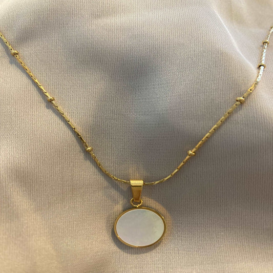 Gold Necklace with Shell Pendant - Kissed Jewellery