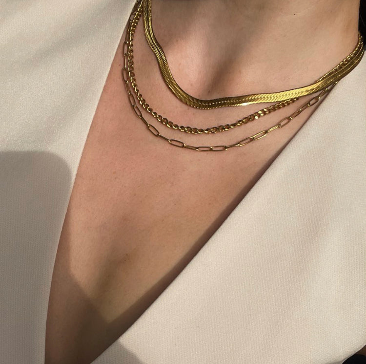 Gold Snake Bone Necklace