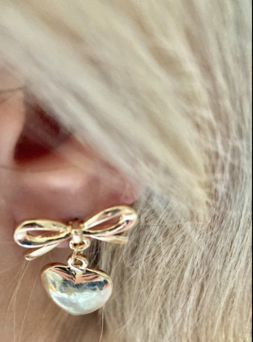 Bow & Heart Earrings