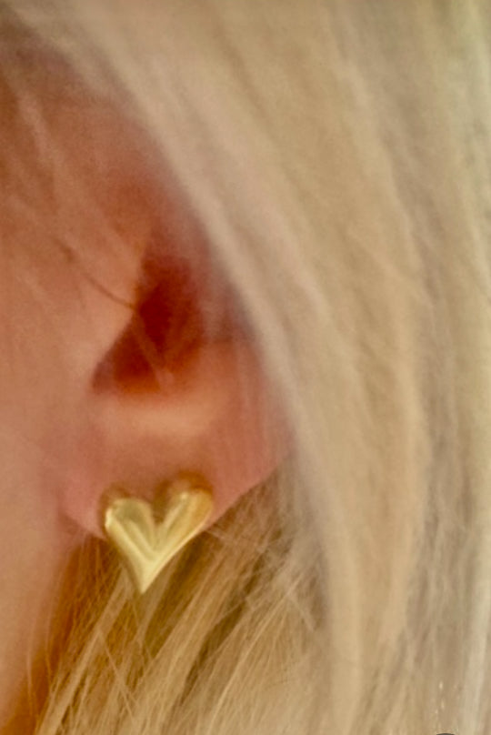 Stud Gold Heart Earrings