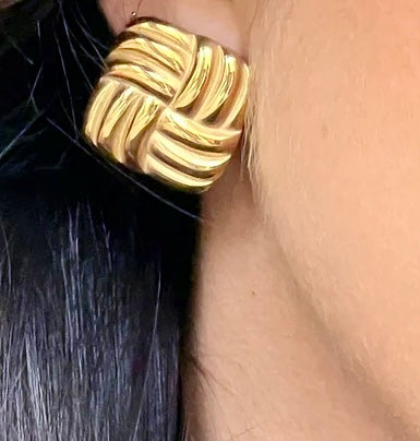 Gold Retro Stud Earrings