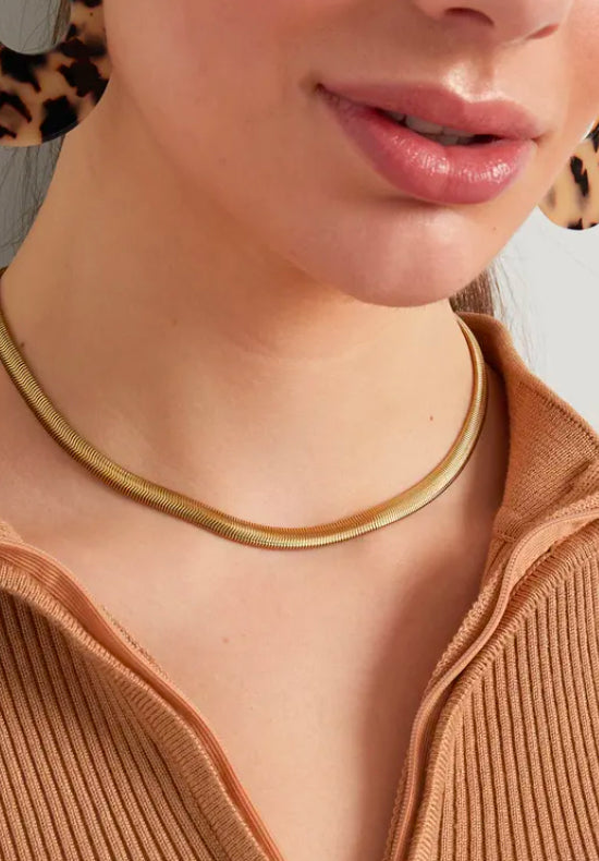 Gold Snake Bone Necklace