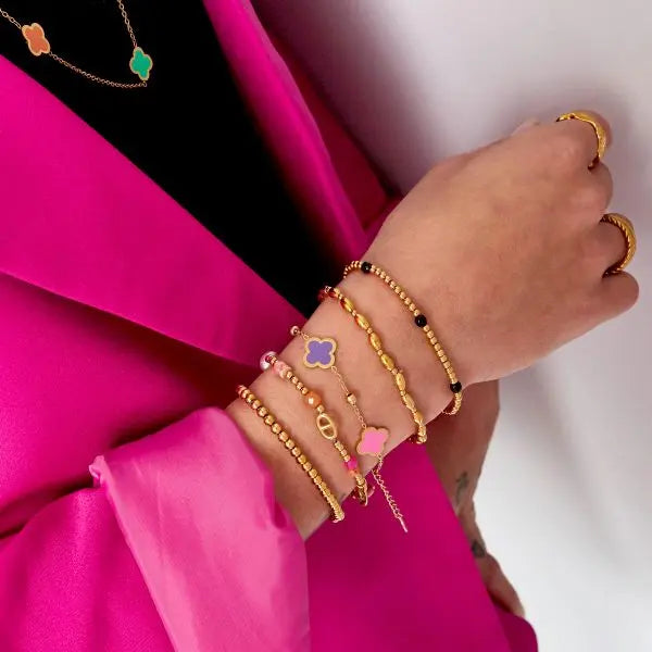 Summer Bright Three Colour Clover Bracelet - Kissed Jewellery