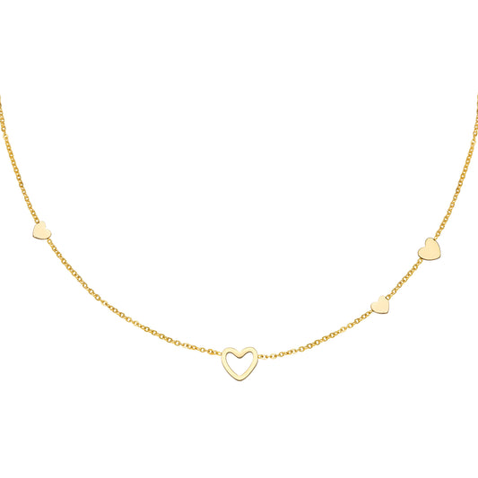 Gold Heart Necklace - Kissed Jewellery