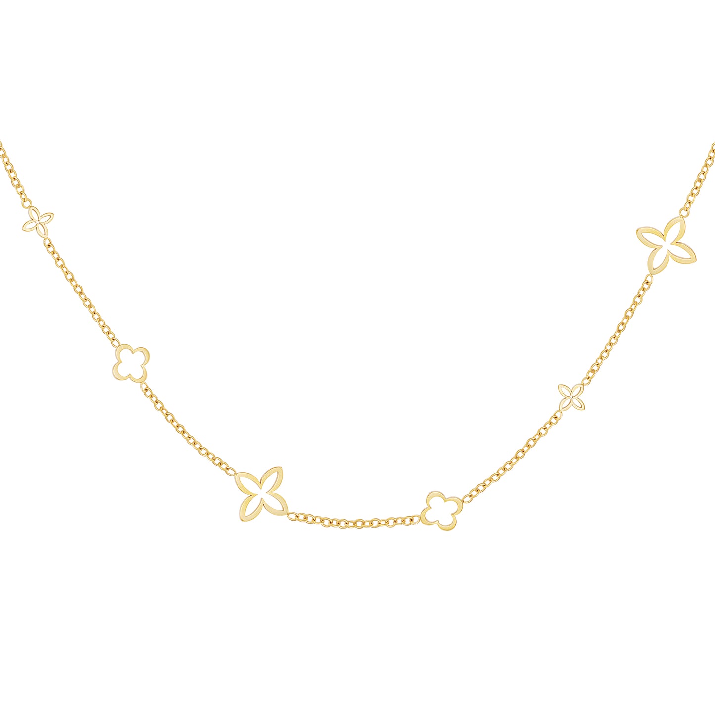 Gold Clover Charm Necklace - Kissed Jewellery