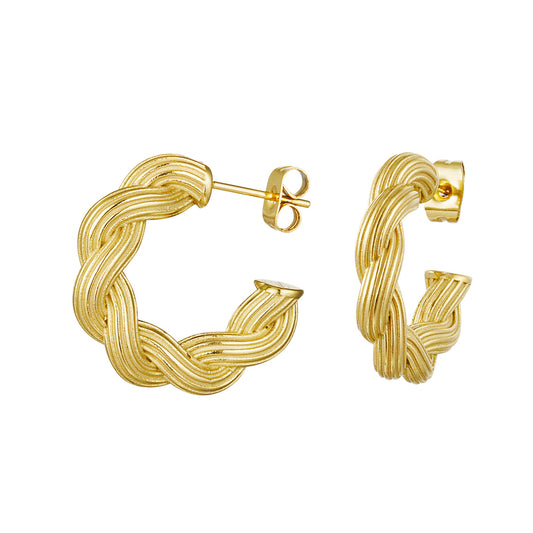 Gold Twisted Hoop Earrings - Kissed Jewellery