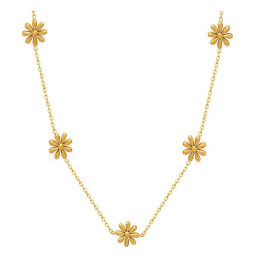 Gold Daisy Necklace - Kissed Jewellery