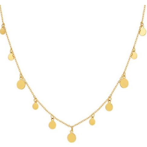 Gold Circle Necklace - Kissed Jewellery
