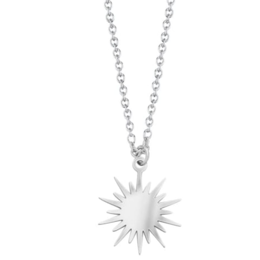 Silver Sun Flower Necklace - Kissed Jewellery