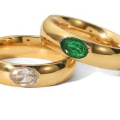 Gold Clear Gem Ring - Kissed Jewellery