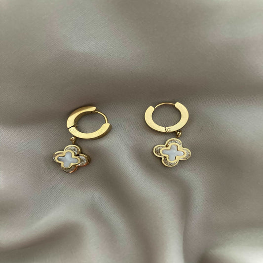 Glam Clover Hoop Earrings - Kissed Jewellery