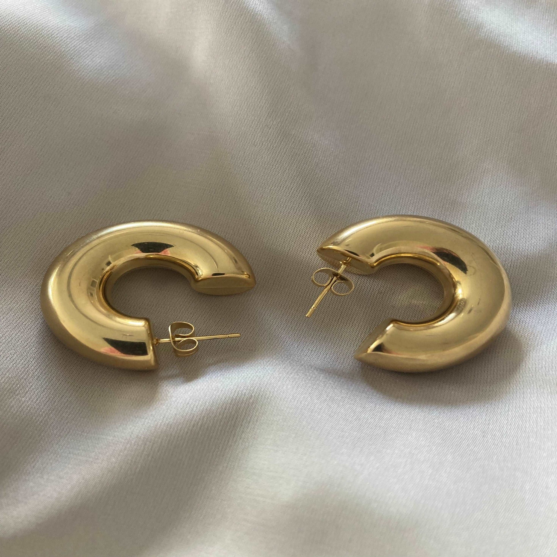Trendy Gold Hoop Earrings - Kissed Jewellery