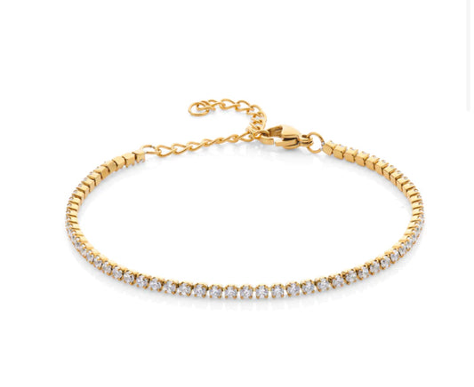 Gold Tennis Bracelet - Kissed Jewellery