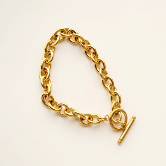 Gold T Bar Bracelet - Kissed Jewellery