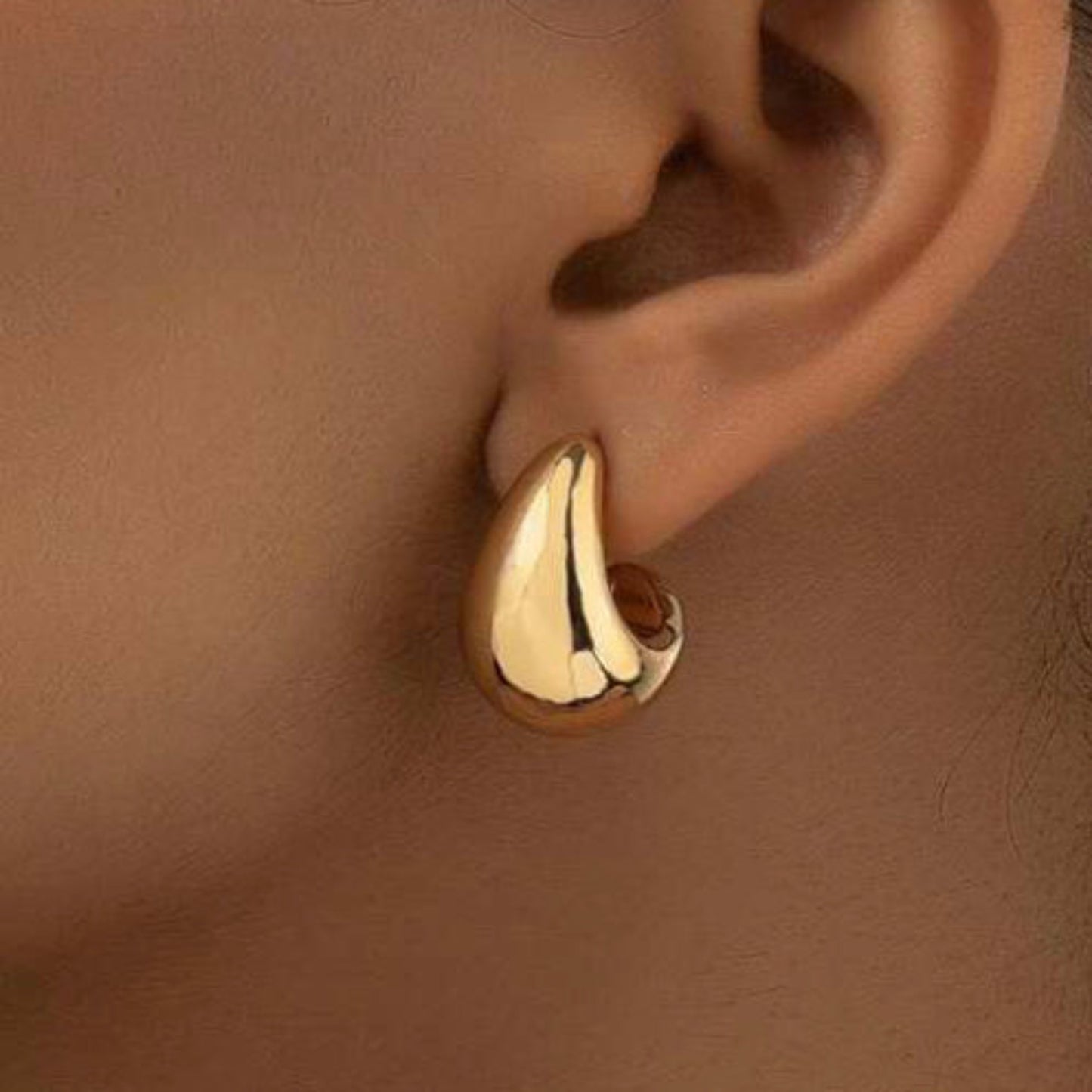Gold Half Moon Hoop Earrings