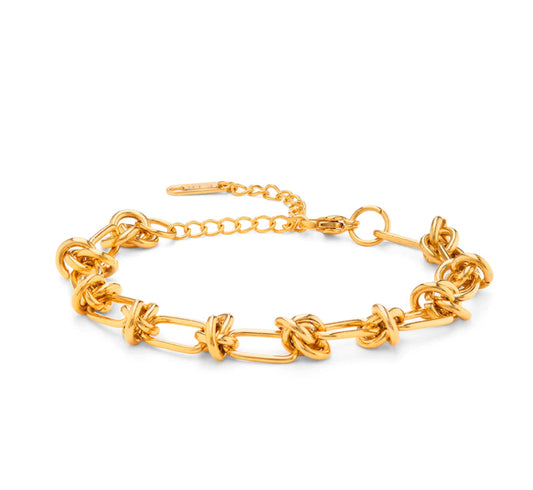 Classic  Knotted Gold Bracelet