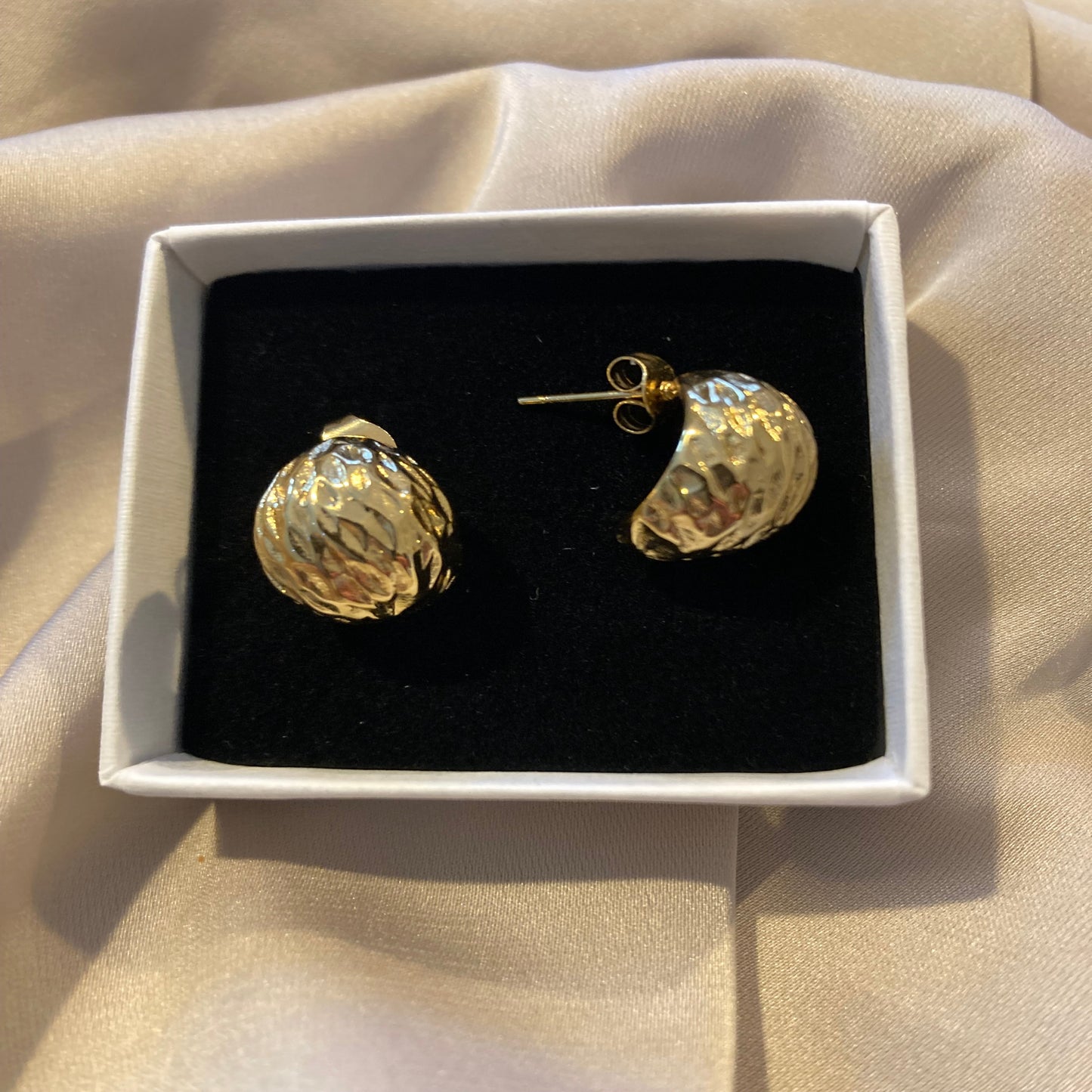 Gold Luxury Moon Hoop Earrings