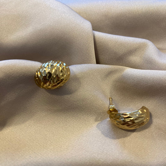Gold Luxury Moon Hoop Earrings