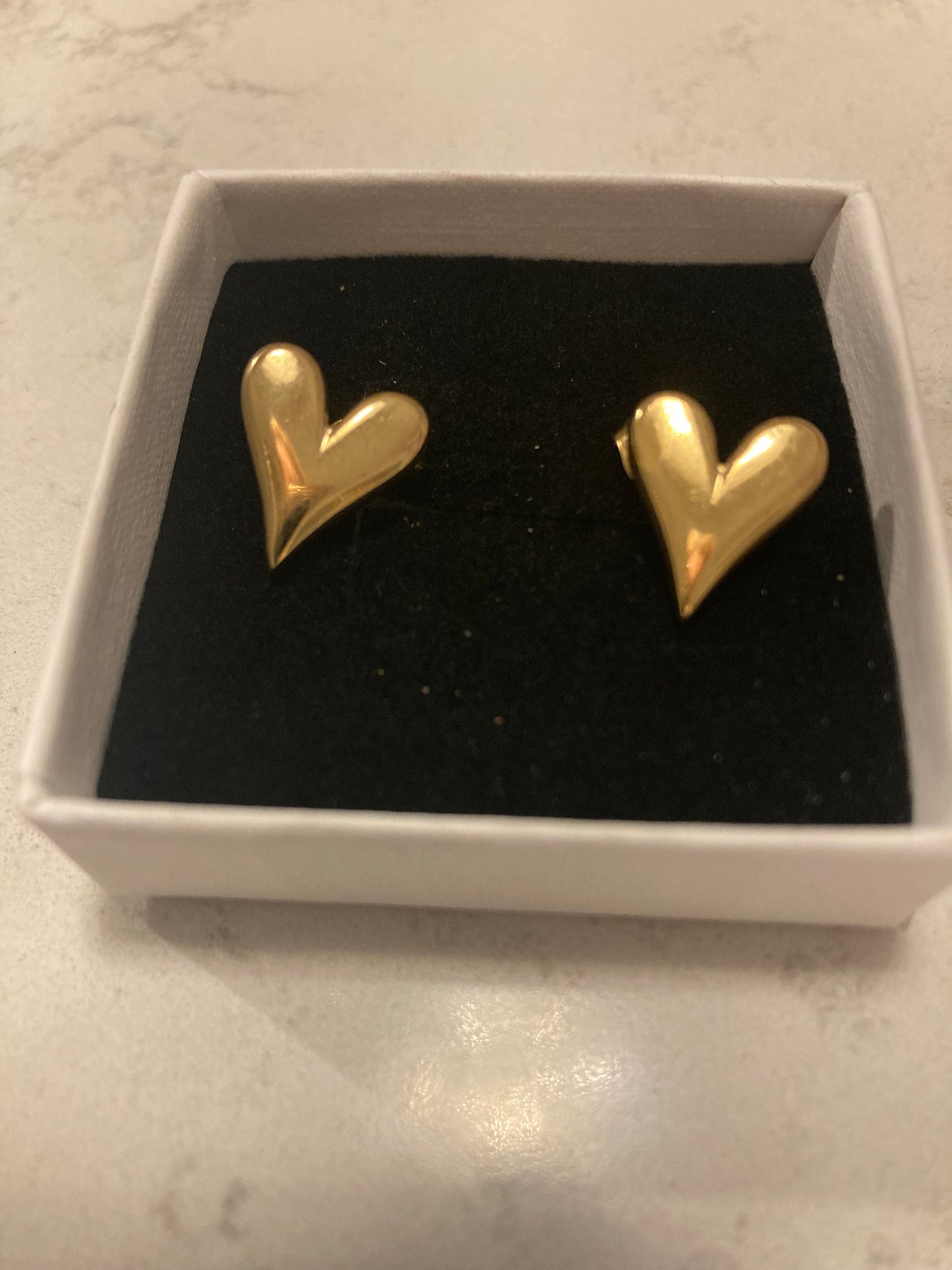 Stud Gold Heart Earrings