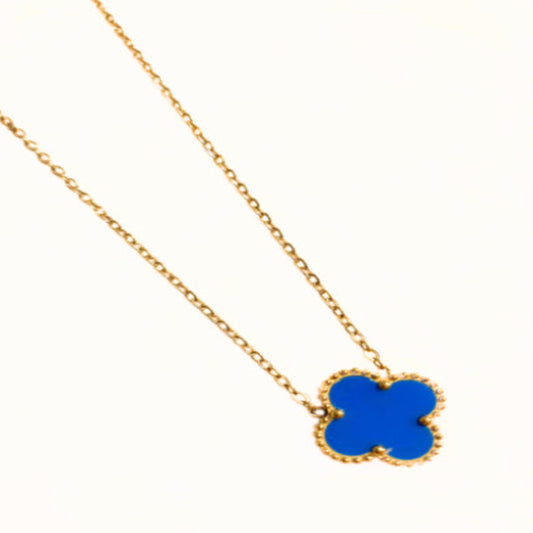 Blue & Gold Clover Necklace