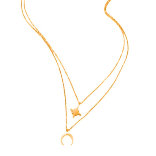 Gold Double Layer Star Necklace