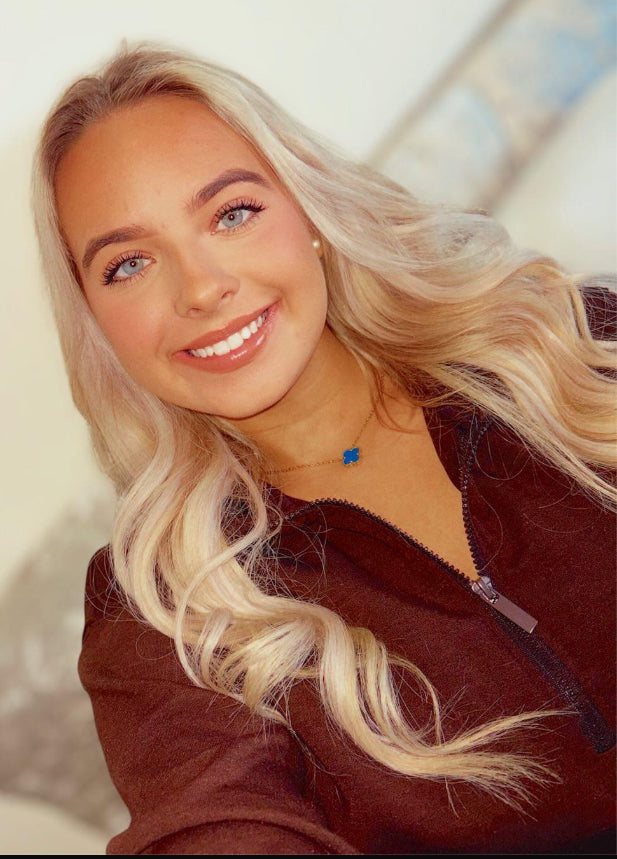 Blue & Gold Clover Necklace