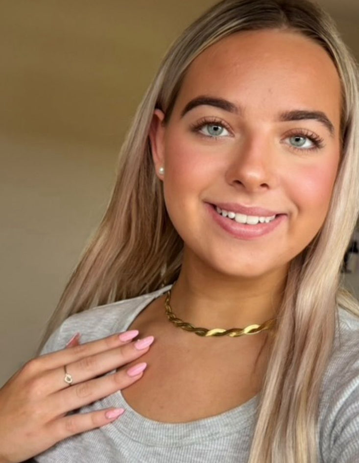 Gold Twisted Herringbone Necklace