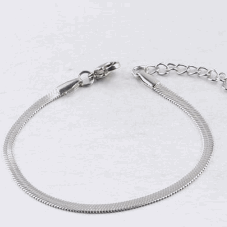 Silver Snake Bone Bracelet - Kissed Jewellery