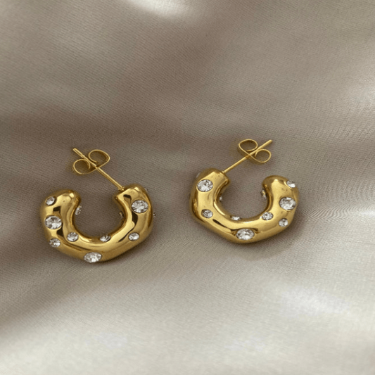 Glam Huggie Gold Hoops - Kissed Jewellery
