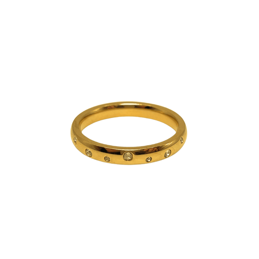 Gold Band with Sparkles of Bling - Kissed Jewellery