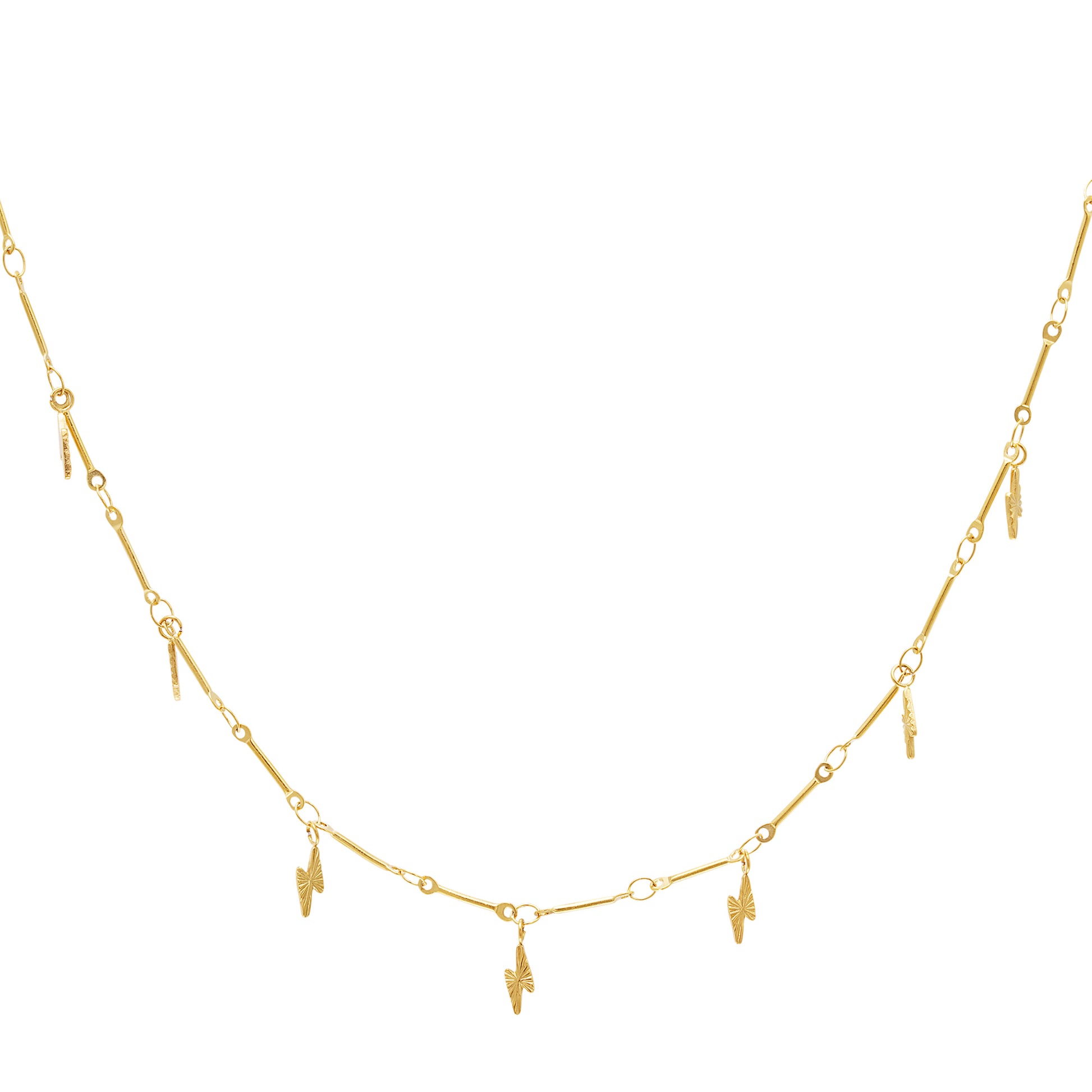 Gold Lightning Necklace - Kissed Jewellery