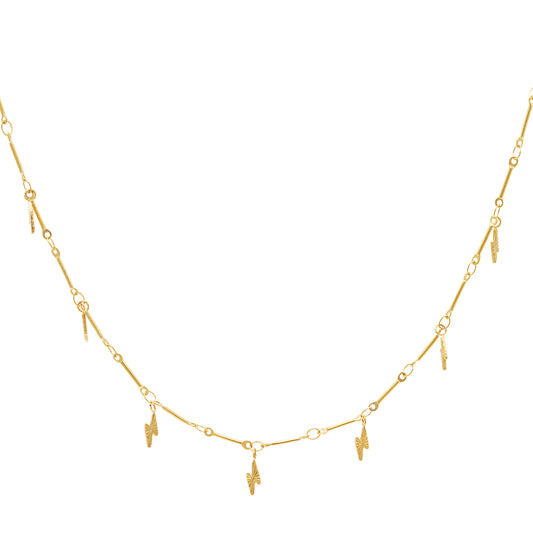 Gold Lightning Necklace - Kissed Jewellery