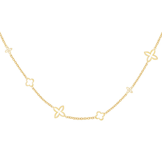 Gold Clover Charm Necklace - Kissed Jewellery