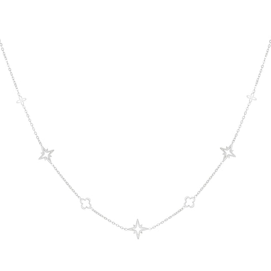 Silver Charm Clover Lisa Necklace - Kissed Jewellery