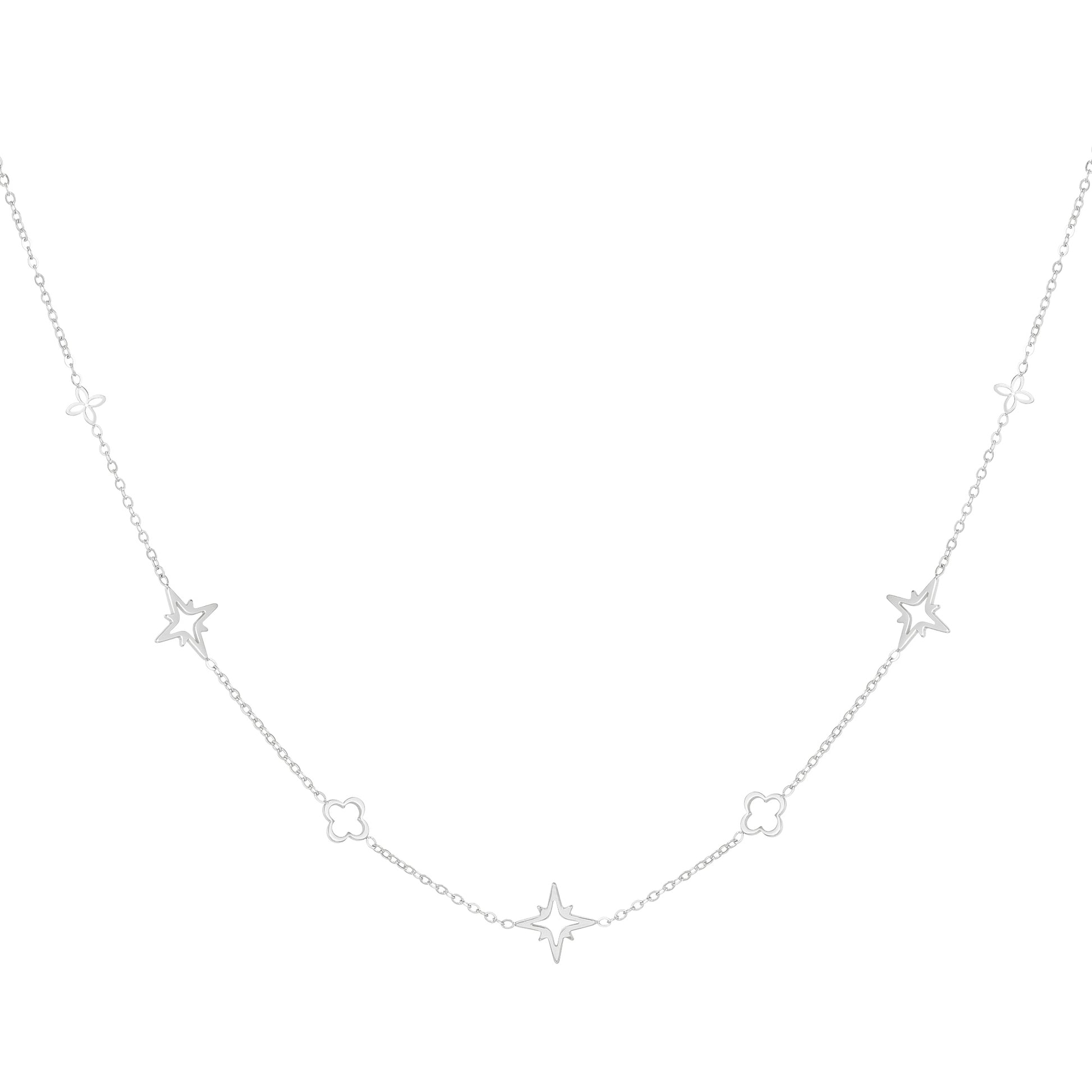 Silver Charm Clover Lisa Necklace - Kissed Jewellery