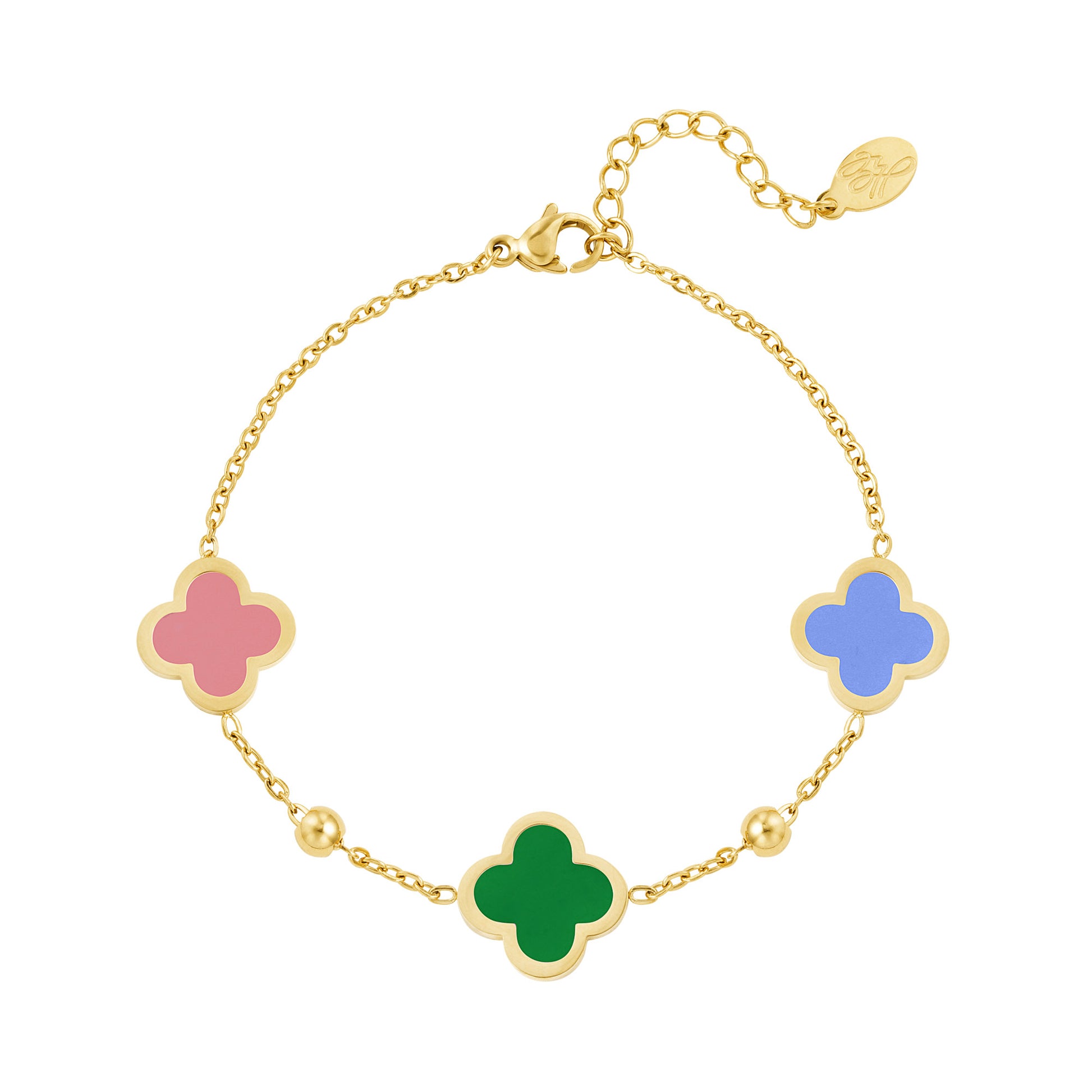 Three Colour Clover Bracelet - Kissed Jewellery
