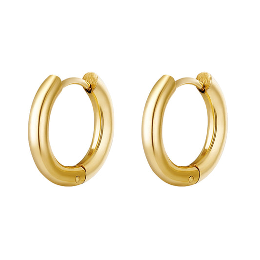 Simple Gold Creoles - Kissed Jewellery