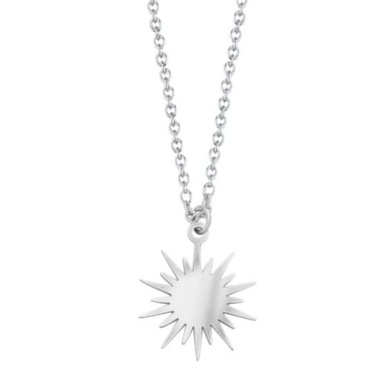 Silver Sun Flower Necklace - Kissed Jewellery