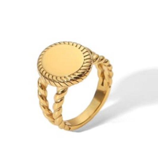 Gold Geometric Trend Ring - Kissed Jewellery